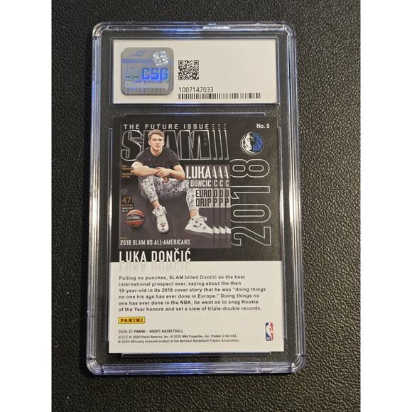 2020-21 Hoops #5 Luka Doncic Slam CSG 9 - Picture 2 of 2